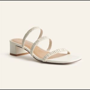 Reformation Assunta strappy block heel mule - almond
